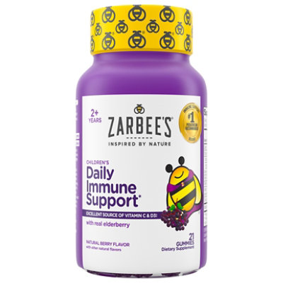 Zarbee's Naturals Childrens Elderberry Immune Support Vitamin C Gummies - 21 Count