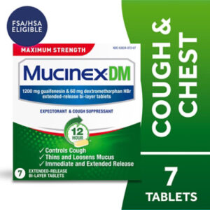 Mucinex DM 12 Hr Max Strength Expectorant & Cough Suppressant Tablets - 7 Count