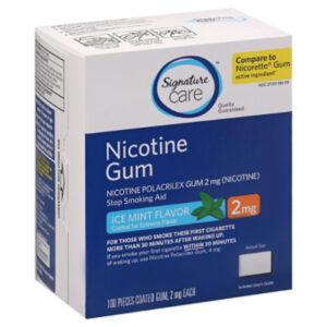 Signature Select/Care Nicotine Gum Coated Ice Mint 2mg - 100 Count