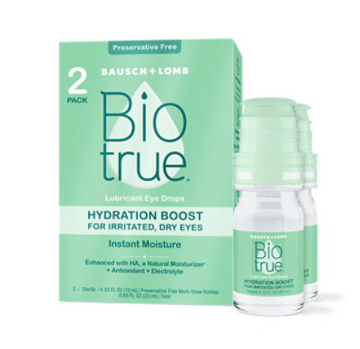 Biotrue Hydration Boost Lubricant Eye Drops Multipack - 2-0.33 Fl. Oz.
