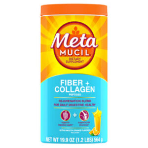 Metamucil Fiber Plus Collagen Natural Psylium Husk Powder Sugar Free With Stevia - 19.9 Oz