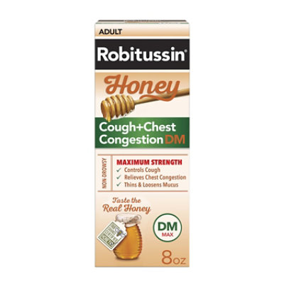 Robitussin Honey Maximum Strength Cough & Chest Congestion Dm - 8 Oz