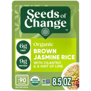 Seeds Of Change Organic Brown Jasmine Rice With Cilantro & A Hint Of Lime Pouch - 8.5 Oz