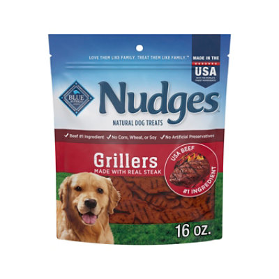 Blue Buffalo Nudges Grillers Natural Dog Treats Made in the USA with Real Steak - 16 Oz
