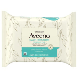 Aveeno Calm Plus Restore Nourishing Makeup Remover Face Wipes - 25 Count