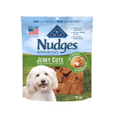 Blue Buffalo Nudges Jerky Cuts Dog Treats with Natural Ingredients Chicken - 10 Oz