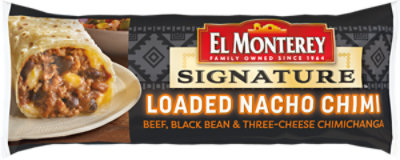 El Monterey Signature Beef Black Bean & Three Cheese Loaded Nacho Chimichanga Single Serve - 4.8 Oz