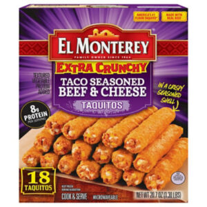 El Monterey Extra Crunchy Taco Seasoned Beef And Cheese Taquito 18 Count - 20.7 Oz