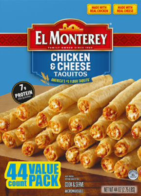 El Monterey Chicken And Cheese Taquito Large Value Pack - 2.75 Lb