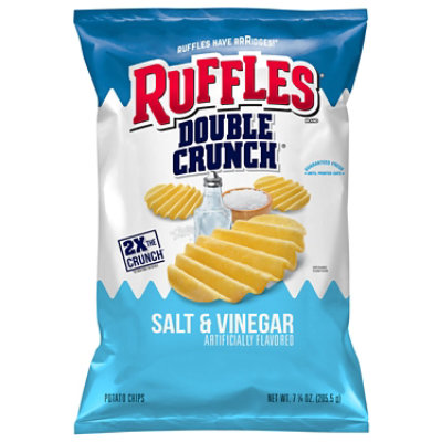 Ruffles Double Crunch Salt & Vinegar Potato Chips - 7.25 Oz
