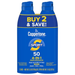 Coppertone Sport SPF 50 Sunscreen Spray Twinpack - 2-11 Oz