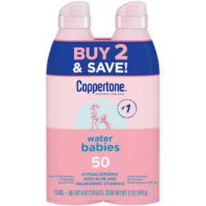 Coppertone Water Babies Sunscreen Lotion Spray SPF 50 Multipack - 2-6 Oz