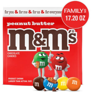 M&M'S Peanut Butter Milk Chocolate Candy Family Size In Resealable Bag - 17.2 Oz