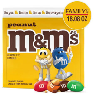 M&M'S Peanut Milk Chocolate Candy Family Size In Resealable Bulk Bag - 18 Oz