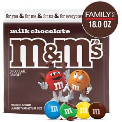 M&M'S Milk Chocolate Candy Family Size In Resealable Bulk Candy Bag - 18 Oz