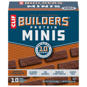 CLIF Builders Minis Chocolate Peanut Butter Flavor Protein Bars - 10-1.2 Oz