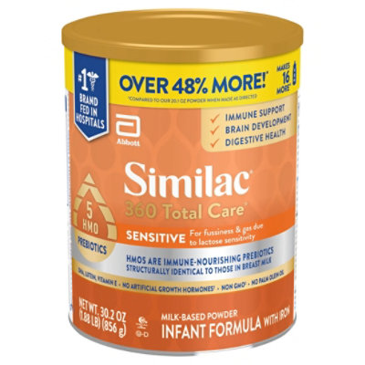 Similac 360 Total Care Sensitive Infant Formula Powder - 30.2 Oz