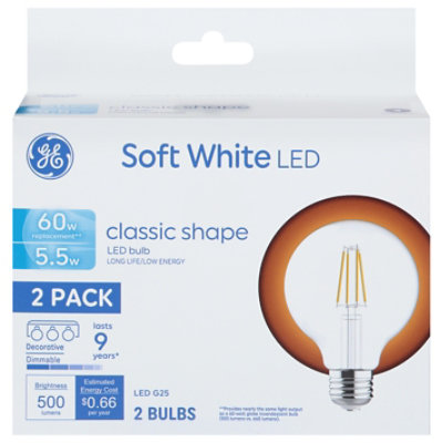 Ge Led 60w Sw Bent Tip Clear - 2 CT