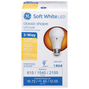 Ge Led 50/150 3way White - 1 CT