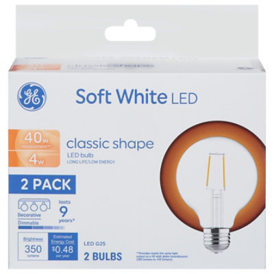 Ge Led 40w Sw Globe G25 Frost - 2 CT