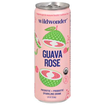 Wildwonder Guava Rose Sparkling Prebiotic Soda - 12 Oz