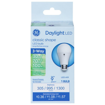 Ge Led 30/100 3way Day Light - 1 CT
