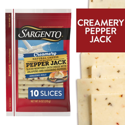 Sargento Creamery Sliced Pepper Jack Natural Cheese - 10 Count