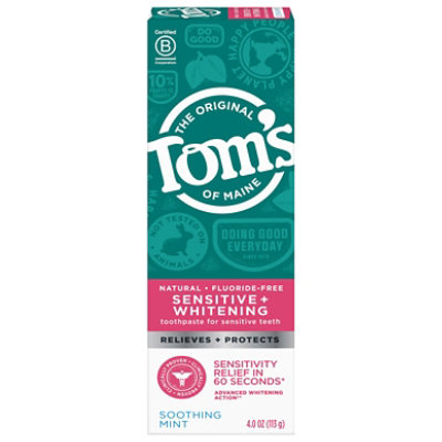 Toms Sensitive Toothpaste Soothing Mint Ac - 4 OZ