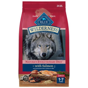 Blue Buffalo Wilderness Adult High-Protein Dry Dog Food Natural Salmon & Wholesome Grains - 24 Lb