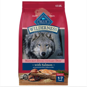 Blue Buffalo Wilderness Natural High Protein Dry Food for Adult Dogs Salmon Recipe Bag - 4.5 Lb