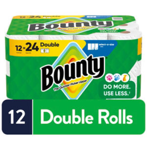 Bounty 12 Double Roll Select A Size White Tissue - 12 Count