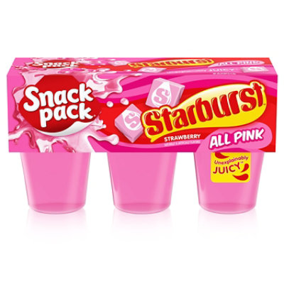 Snack Pack Pink Starburst Flavored Juicy Gels Cups - 6-3.25 OZ