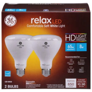 Ge Led Hd Relax 8w-65w Br30 Flood Light - 2 CT