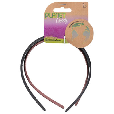 Goody Headband Pg Black Rst 2ct - 2 CT