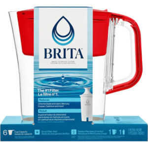 Brita Small 6 Cup Denali Water Filter Pitcher with 1 Brita Standard Filter Red - 1 Each