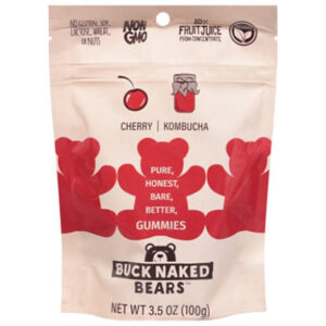 Buck Naked Bears Cherry Kombucha Gummy Bears - 3.5 OZ