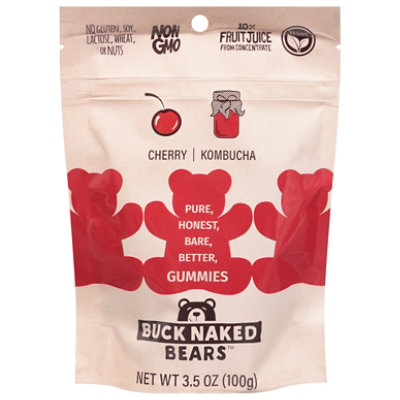Buck Naked Bears Cherry Kombucha Gummy Bears - 3.5 OZ