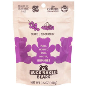 Buck Naked Bears Grape Elderberry Gummy Bears - 3.5 OZ