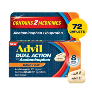 Advil Dual Action Pain Reliever With Acetaminophen - 72 Count