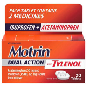 Motrin Dual Action With Tylenol, Ibuprofen & Acetaminophen, 20ct - 20 CT