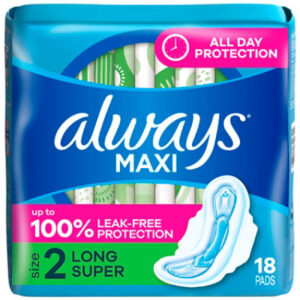 Always Maxi Flexi-Wings Size 2 Long Super Soft Pads - 18 Count