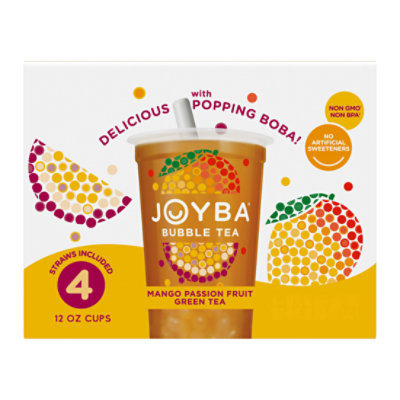 Joyba Mango Passionfruit Green Tea Bubble Tea - 4 - 12 Fl. Oz.