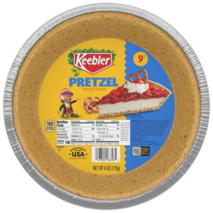 Keebler Pretzel Ready Crust 9 inch Pie Crust Tin for Baking and Desserts - 6 Oz