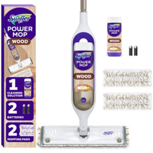 Swiffer Powermop Wood Care System Mopping Kit 1 Spray Mop 2 Mopping Pads 1 Floor Cleaner Liquid - EA