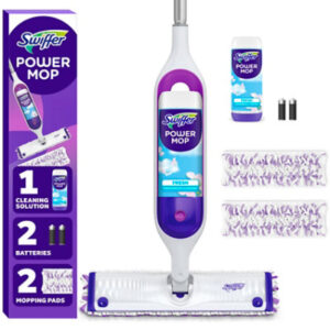 Swiffer Powermop 5x Cleaning Power Mopping Kit - 1 Spray Mop, 2 Mopping Pads, 1 Floor Cleaner Liquid - EA