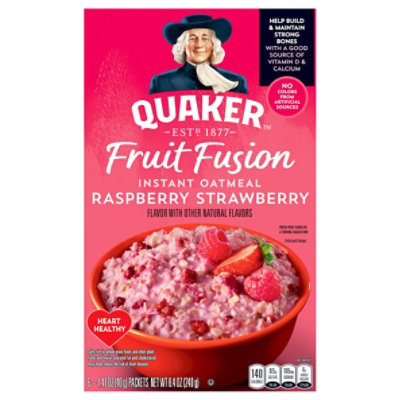 Quaker Instant Oatmeal Fruit Fusion Raspberry Strawberry 8.4 Oz 6 Count - 8.4 OZ