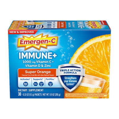 Emergen-C Super Orange Powder for Immune Support - 30 Count