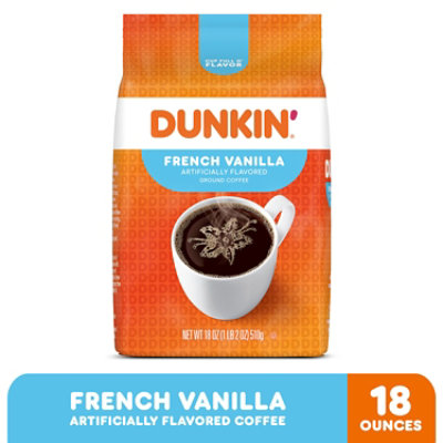 Dunkin' French Vanilla Roast & Ground Coffee Bag - 18 Oz