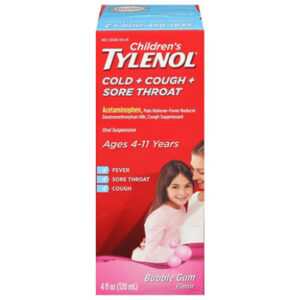 Children's Tylenol Cold Cough And Sore Throat Bubblegum Flavored Medicine - 4 Fl. Oz.