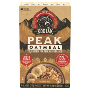 Kodiak PEAK Banana Nut Instant Oatmeal Packets Box - 10.58 Oz